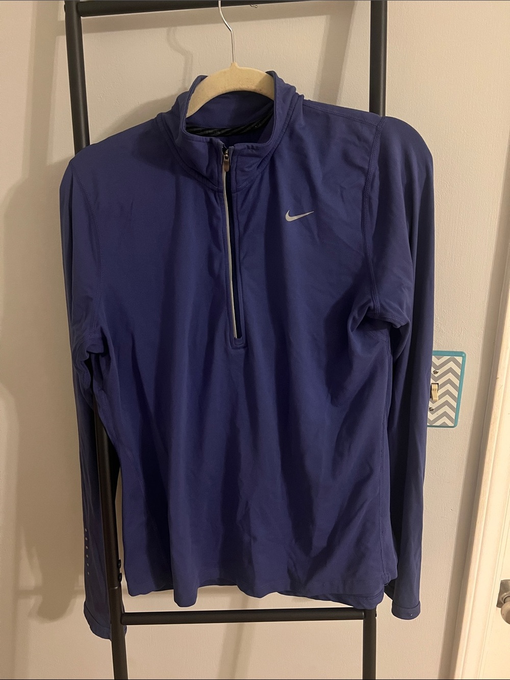 Nike Blue Quarter-Zip Running Long-Sleeve Top